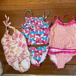 3 Girls Garnet Hill bathing suits Size Small
